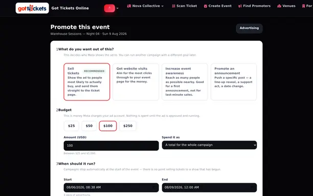 Instagram ads — GotTickets