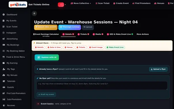 Event builder — GotTickets