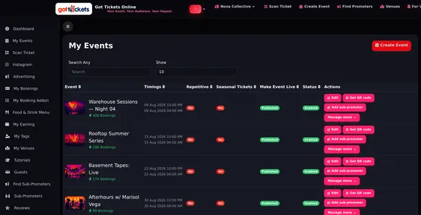 My Events — GotTickets