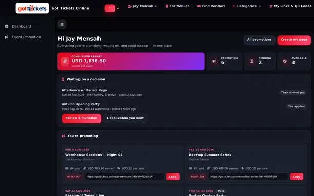 Sub-promoters — GotTickets