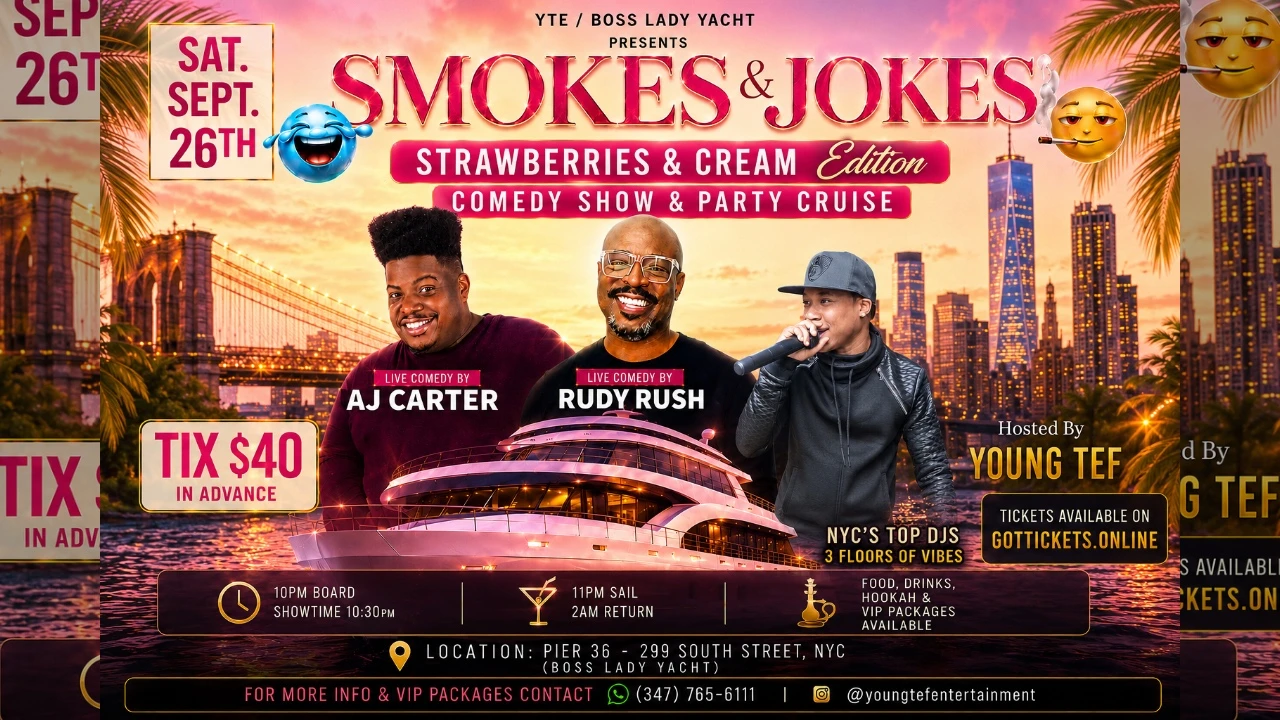 Smokes & Jokes Comedy Show & Party Cruise!!
